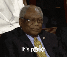 an older man in a suit and tie says it 's pockn