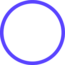 a blue circle on a white background with a border