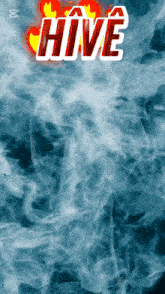 the word hive is on a smokey background