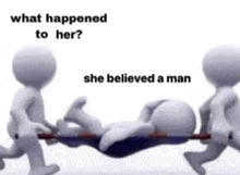 a man is being carried on a stretcher with the caption what happened to her she believed a man .