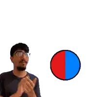 a man is clapping in front of a sign that says rapidfire lazer