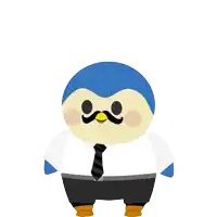 a penguin with a mustache is wearing a shirt and tie with the words happy birthday dad above it