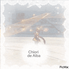 a picture frame with the name chiori de alba