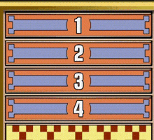 a row of boxes with the numbers 1 2 3 4 on them