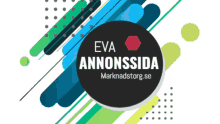 a logo for eva annonssida shows a red hexagon in the center