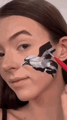 face painting piperartistry makeup brush makeup bird
