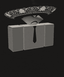 a black and white image of a mariachi hat and a tie