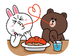 Brown And Cony Bunny Sticker - Brown And Cony Bunny Kiss Stickers