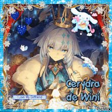 a picture of a girl with a crown and the words cerydra de wini