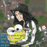 a cartoon of a man holding a stuffed animal that says " baji de matu " on the bottom