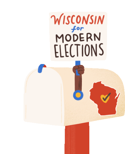 Wisconsin For Modern Elections Mail Box Sticker - Wisconsin For Modern Elections Mail Box Mail In Voting Stickers
