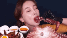 eating octopus