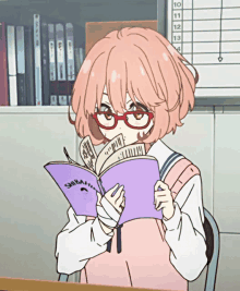 Reading Anime GIF - Reading Anime Kyoukai No Kanata GIFs