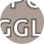 a close up of a circle with the word ggl in it .