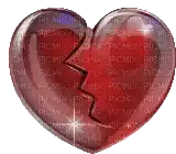 a broken heart is floating in the air on a white background