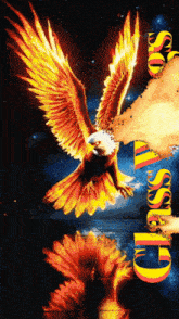 a picture of an eagle with the word guns n ' roses behind it