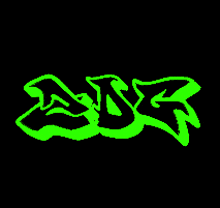 a black background with a green graffiti drawing of the word alive