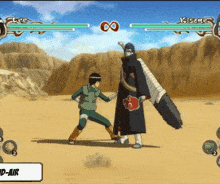 a screenshot of a video game with lee and kisame