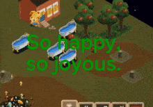 a video game says so happy so joyous on the screen