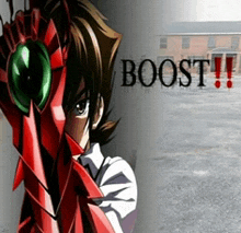 a cartoon character with the word boost on the bottom right