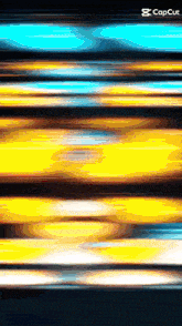 a blue and yellow striped background with a capcut logo in the corner