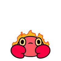 a cartoon drawing of a crab with smoke coming out of it 's head