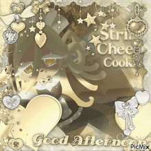 a picture that says good afternoon with hearts and stars on it