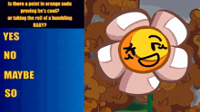 a cartoon of a flower with a face on it