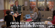 I Wish All My Students Had A Volume Button Isabel May GIF - I Wish All My Students Had A Volume Button Isabel May Jenica Bergere GIFs