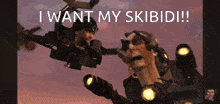 a screenshot of a video game with the words " i want my skibidi "