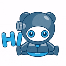 robot cute hi hello greeting