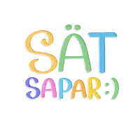 a colorful sign that says " sat sapar :) " on a white background