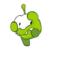 a cartoon drawing of a green fist with a white background