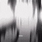 a black and white image with the word neru in the corner