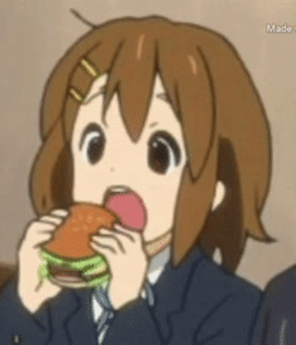 Anime girls eating burgers