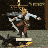 a screenshot of a video game with a character named shepherd to the stars