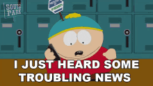 I Just Heard Some Troubling News Eric Cartman GIF - I Just Heard Some Troubling News Eric Cartman South Park GIFs