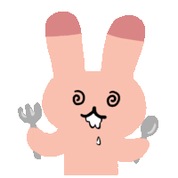 Pink Rabbit Sticker - Pink Rabbit Hungry Stickers