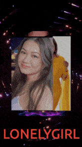 a poster with a woman in a yellow dress and the words lonely girl