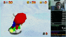 a screenshot of a video game showing a man playing mario