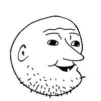 a drawing of a man 's face with a beard