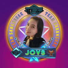 a picture of a girl in a circle with the name jovs