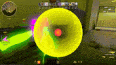 a screenshot of a video game shows a yellow circle with a red circle in the middle