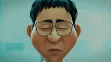 a cartoon drawing of a man wearing glasses
