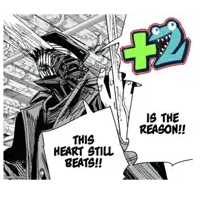 a black and white drawing of a man holding a sword and the words this heart still beats