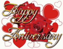 Happy Anniversary Sparkling GIF - Happy Anniversary Sparkling Roses GIFs