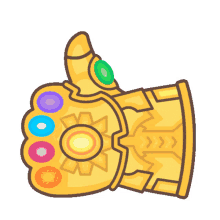 glove glow infinity stone thumb up
