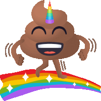 Poonicorn Happy Poo Sticker - Poonicorn Happy Poo Joypixels Stickers