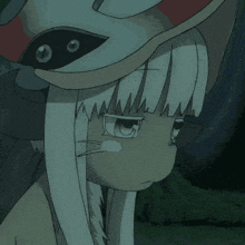 a close up of a cartoon character 's face