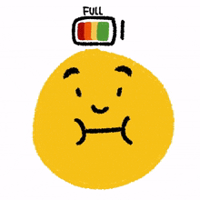 emoji expression battery full eat